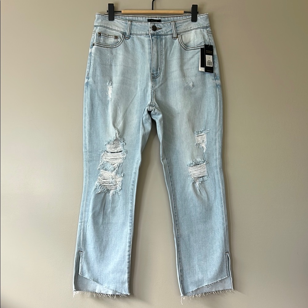 AFRM Step Hem‎ Straight Leg Jeans Size 28 Light Wash